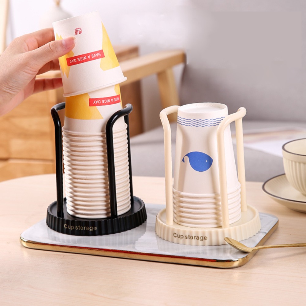 Coffee Tea Cups - 使い捨てカップホルダーデスクトップ紙コップオーガナイザークリエイティブ非穴あき収納ラックホームオフィスコーヒーティーアクセサリー