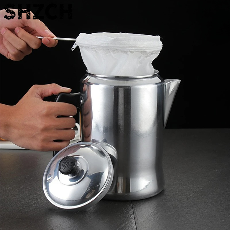 Coffee Tea Hong Kong - 香港スタイルコーヒーパーコレーターアルミ合金ミルクティーポット手作りコーヒーメーカーキッチンアクセサリー3Lティーポット