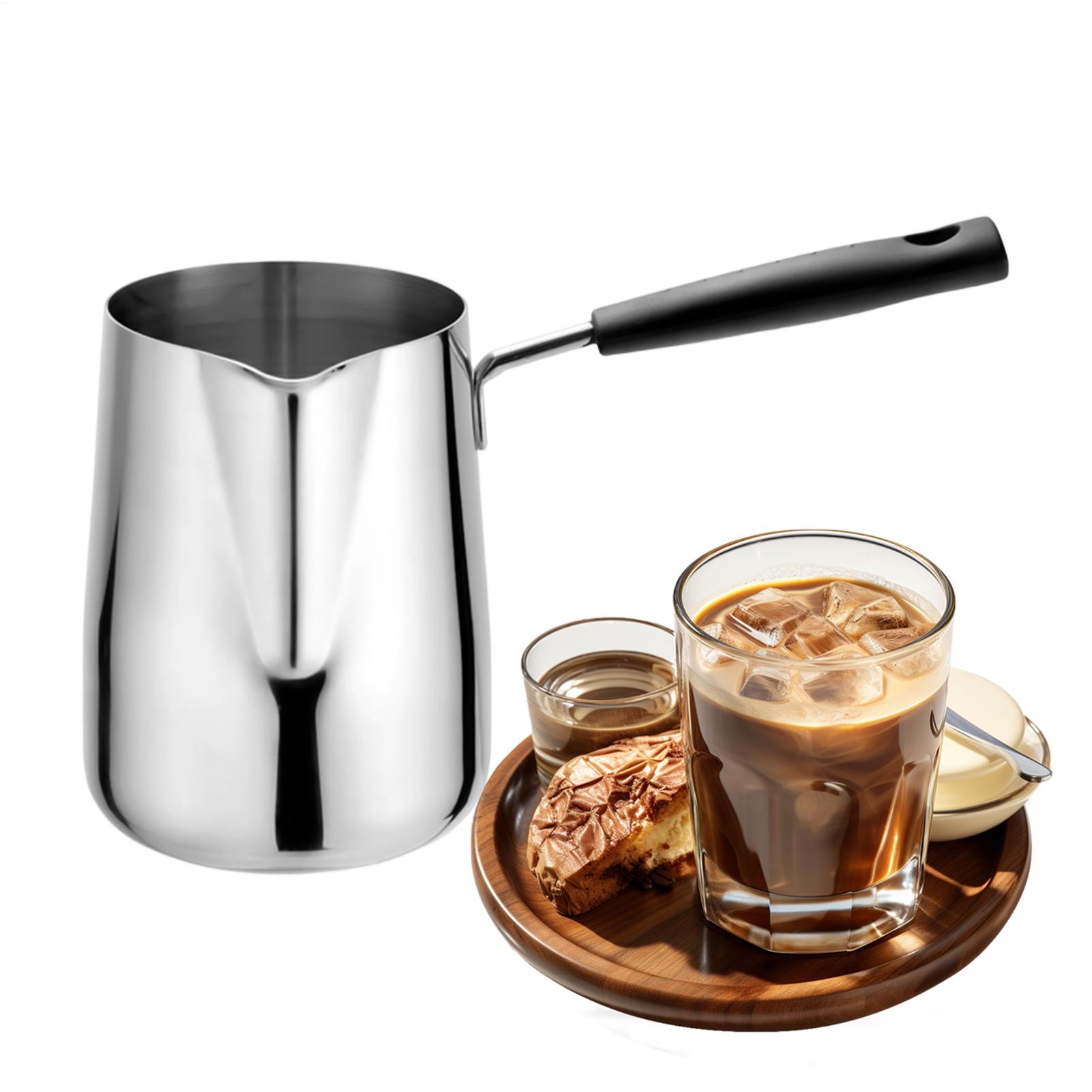 Coffee Tea Drink - 小型コーヒーポット 600ml ドリンク用メルティングポット 注ぎ口付き コーヒー、ミルクティー、ホットチョコレート用のストーブドリンクパン アパート、家庭用