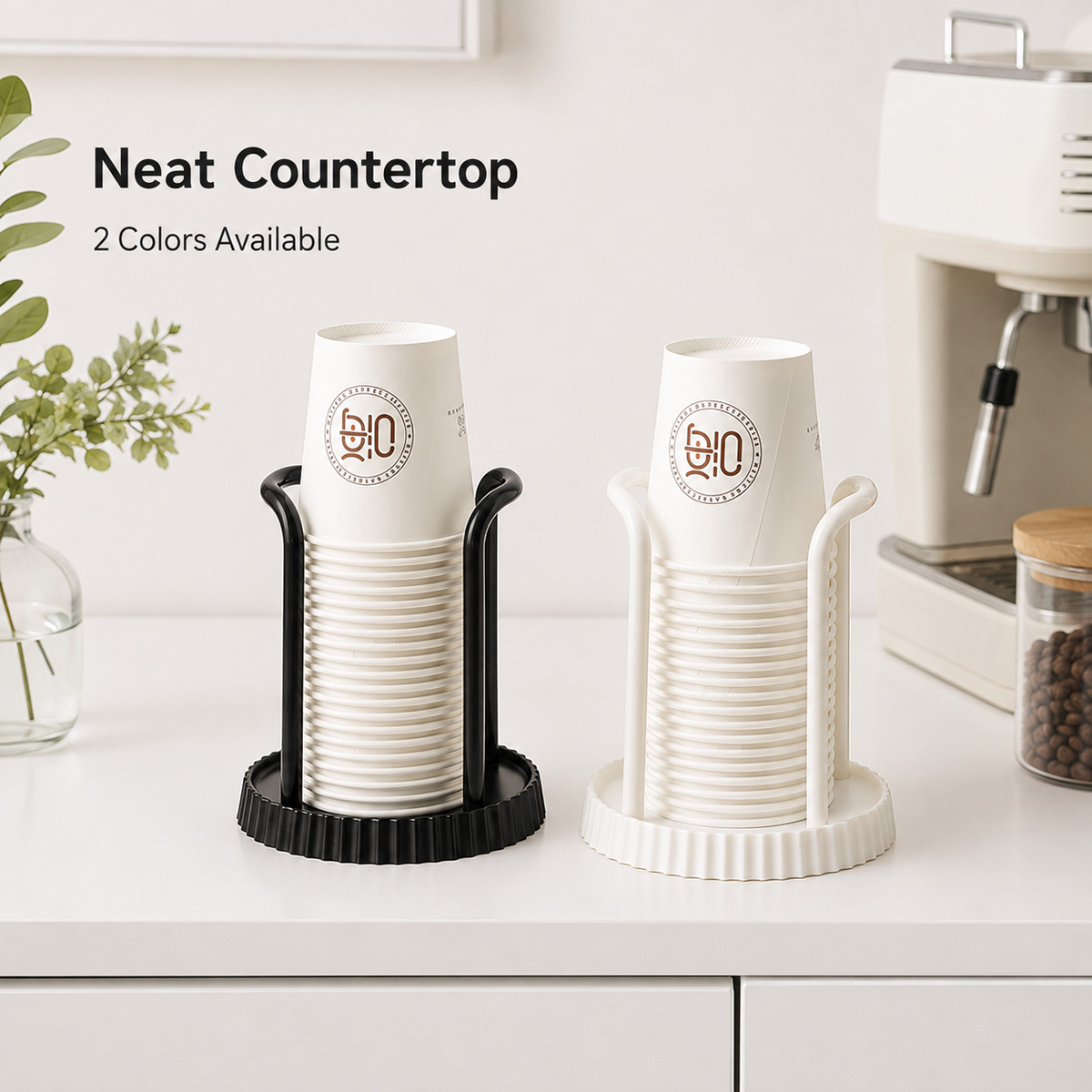 1個入り紙コップホルダー 家庭用使い捨てカップ収納ラック デ - Coffee Tea Cups のレビューと価格