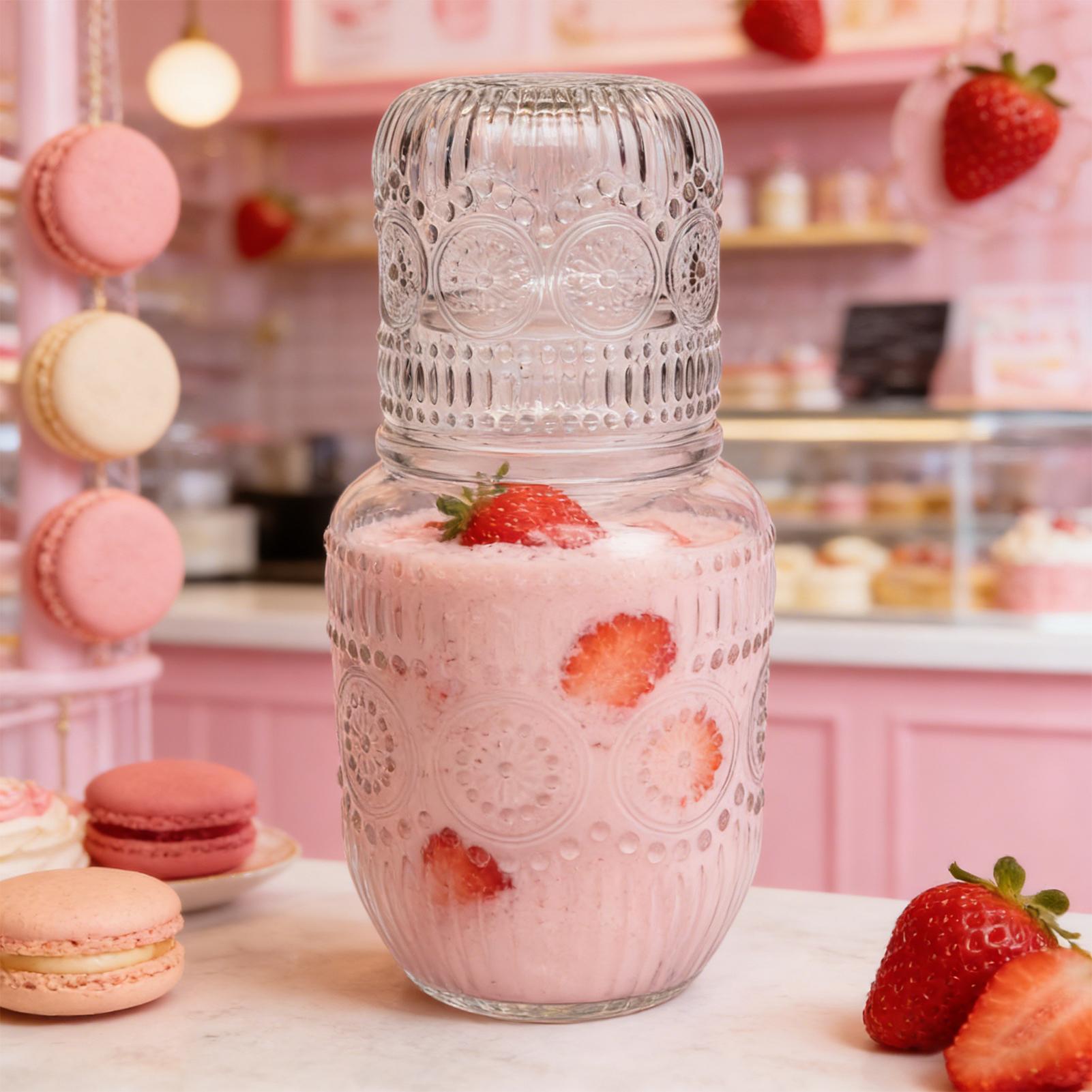 550mlベッドサイドカラフェピッチャーとウォーターグラスタ - Coffee Tea Tumbler のレビューと価格