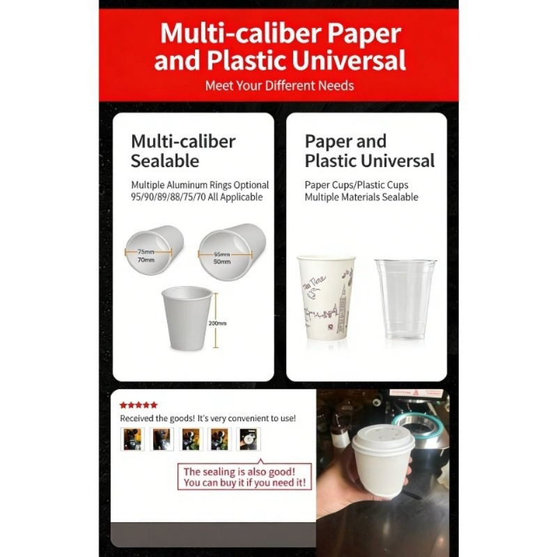 自動プラスチックカップシーリングマシン 業務用 フィルムロー - Coffee Tea Cups のレビューと価格