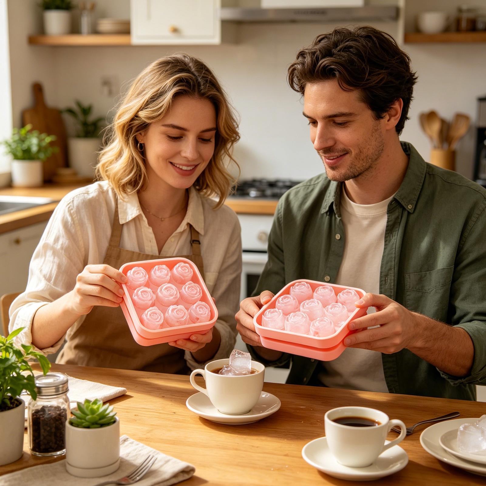 簡単に取り出せるカクテルアイスモールド、食品グレードのバラ型 - Coffee Tea Drink のレビューと価格