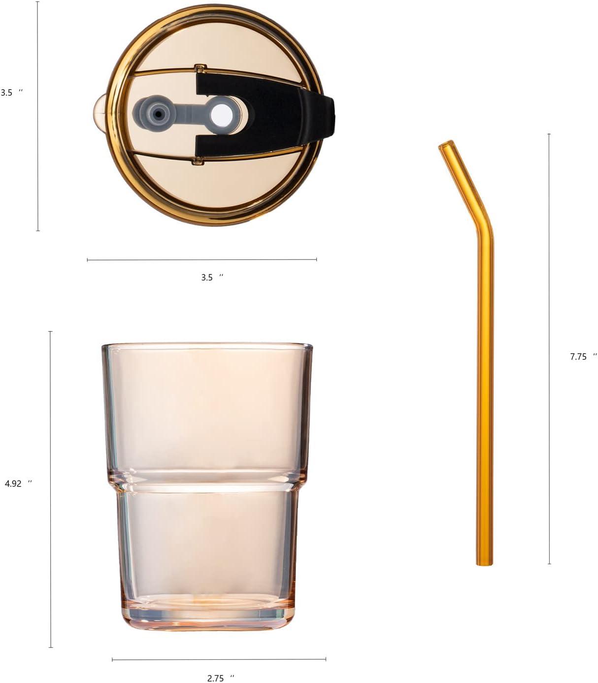 13オンス/400mlタンブラー水筒、ストローと蓋付きカップ - Coffee Tea Tumbler のレビューと価格