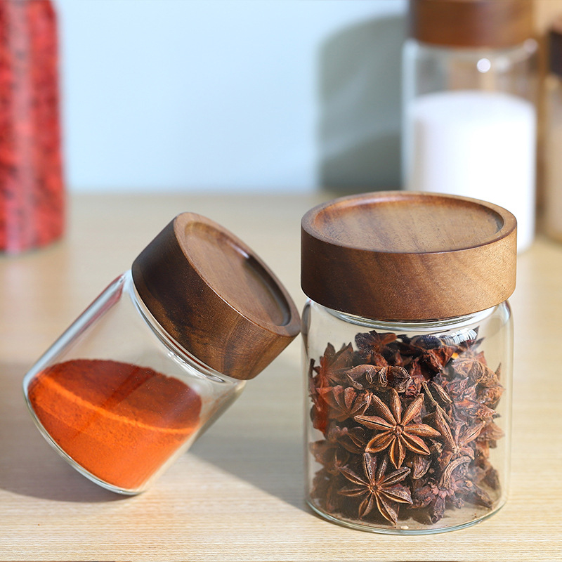 ガラス管コーヒー豆保存容器 木製蓋付き 密閉容器 穀物保存  - Coffee Tea Tumbler のレビューと価格