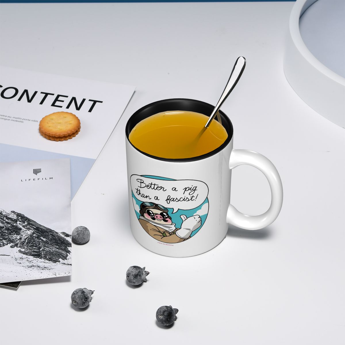 ファシストよりも豚の方が良い！ 面白いセラミック製コーヒーマ - Coffee Better Than Tea のレビューと価格