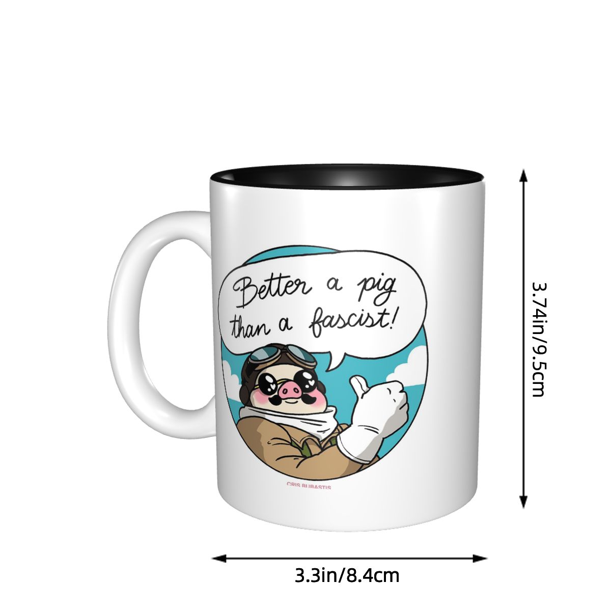 ファシストよりも豚の方が良い！ 面白いセラミック製コーヒーマ - Coffee Better Than Tea のレビューと価格