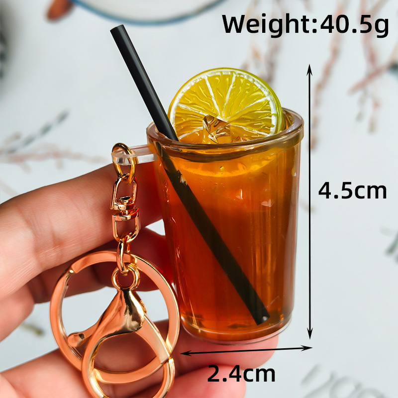 漫画風香港レモンティーパールミルクティーキーホルダー可愛いフ - Coffee Tea Hong Kong のレビューと価格