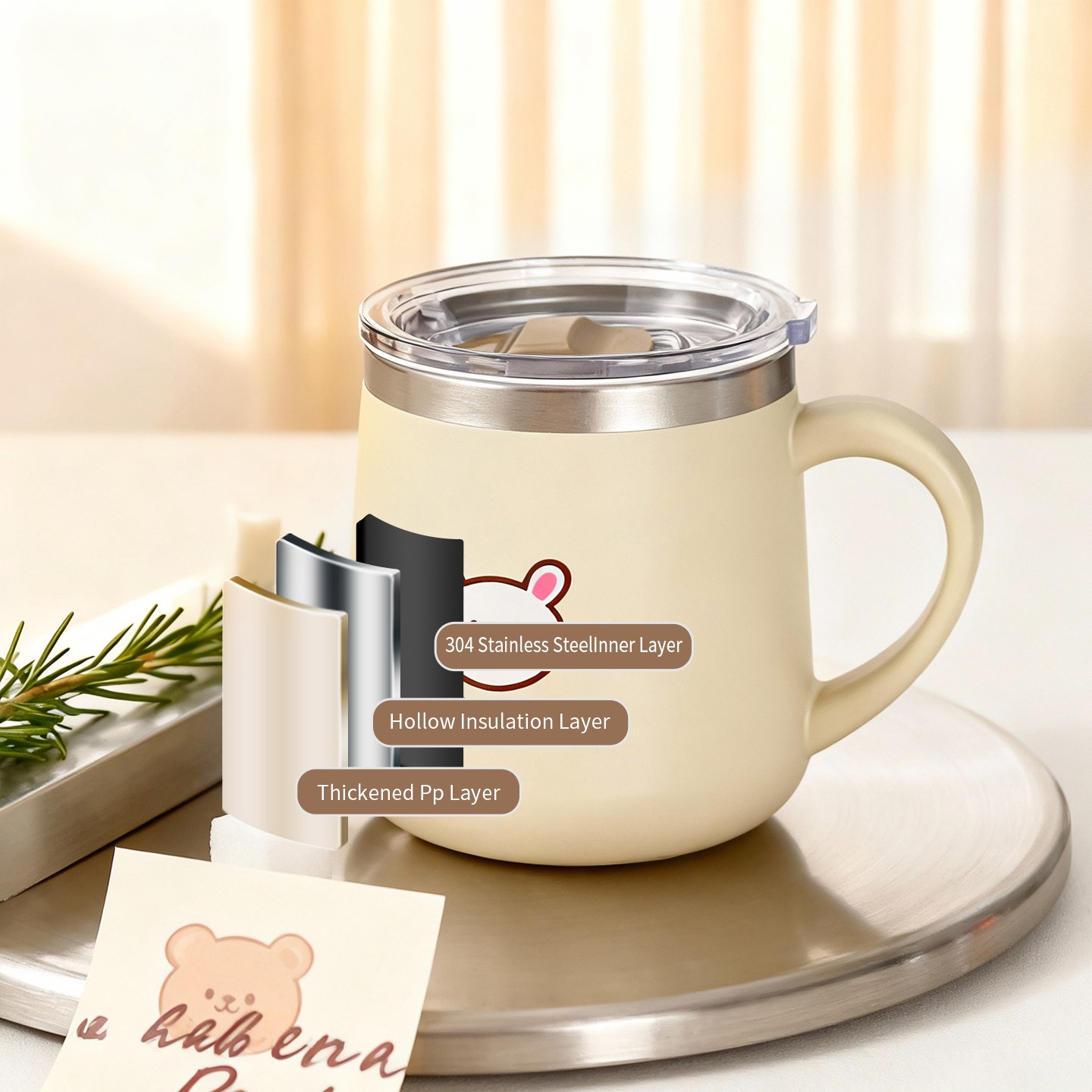 430ML漫画柄316ステンレス鋼製コーヒーカップ二重壁断熱 - Coffee Tea Tumbler のレビューと価格