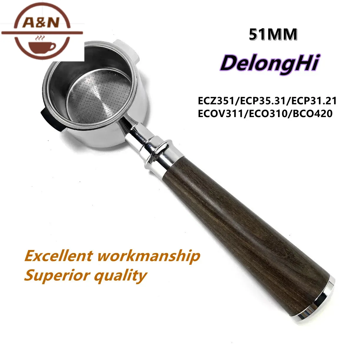 51mm 304 ステンレススチール製ボトムレスコーヒーポル - Delonghi Espresso Ecp3420 のレビューと価格
