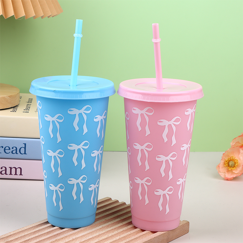710mlストロー付き蓋付きコーヒーカップ、ジュース、紅茶用 - Coffee Tea Tumbler のレビューと価格